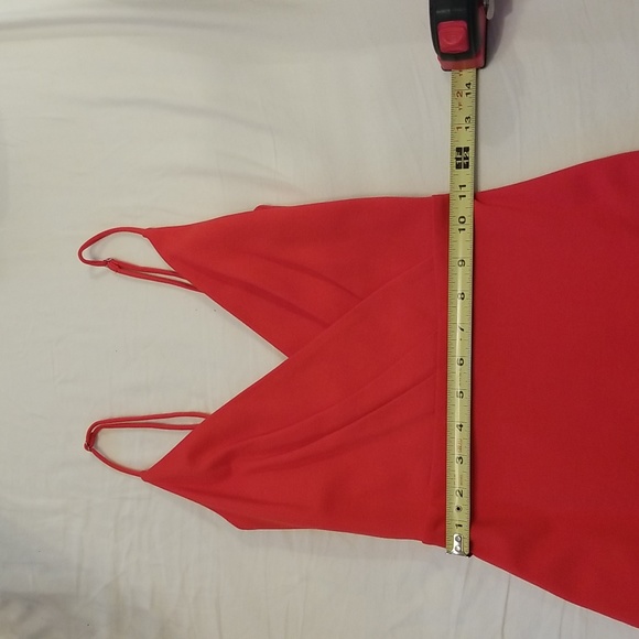 Lulu's dress XS orange-red, fully lined, adjustable straps, zipper in back - Picture 12 of 15